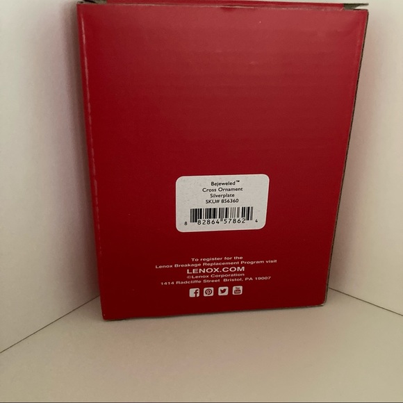 Collectible Lenox Bejeweled Cross Silver plated Ornament - Picture 5 of 6